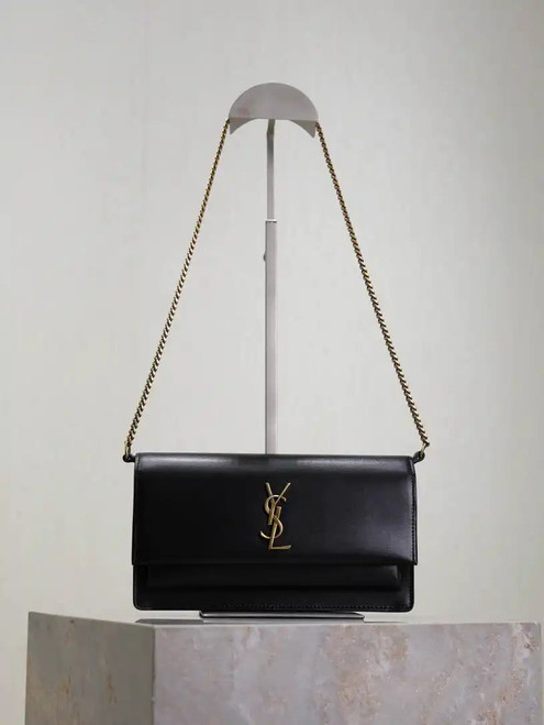 YSL 810997 SUNSET clutch in BOX saint laurent Black