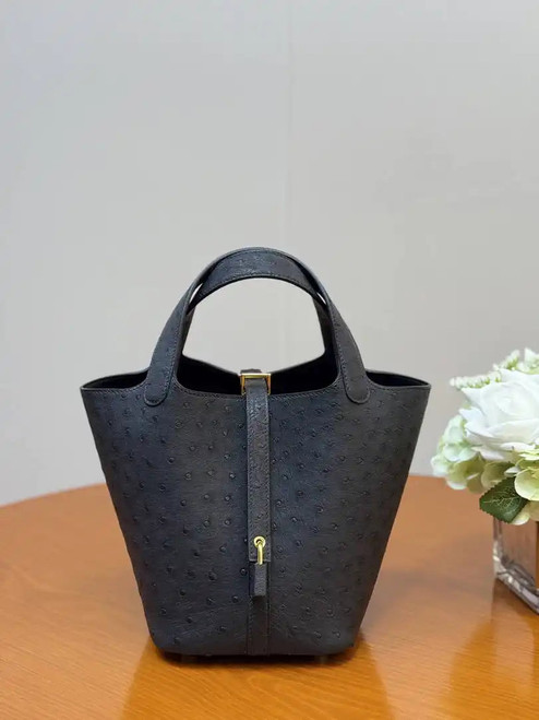 Hermes Picotin Ostrich Bag Lock 14cm 18cm H330305