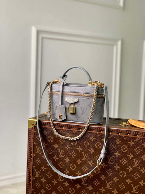 LV M12427 Louis Vuitton Vanity Chain Pouch Bag Trianon Gray