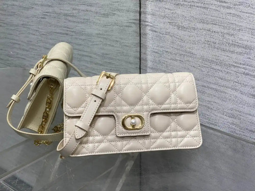 Dior Small Dior Jolie Bag With Chain Ivory Cannage Calfskin S3117