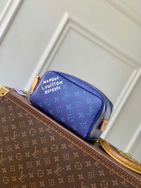 LV M26872 Louis Vuitton Mini Dopp Kit Bag Ocean Blue