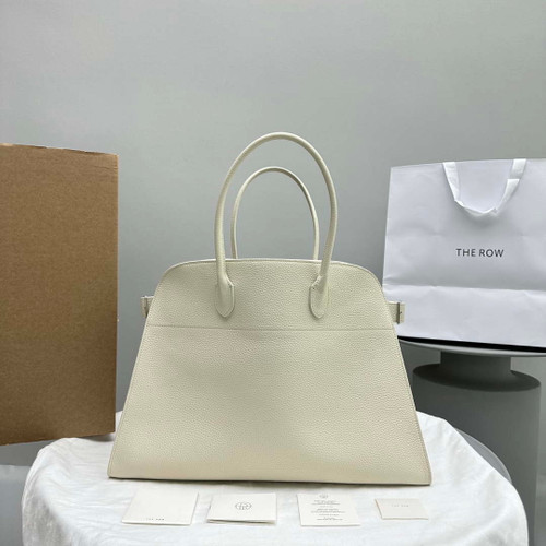 The Row THR116945 Suede Soft Margaux 17 Top Handle Bag T11005
