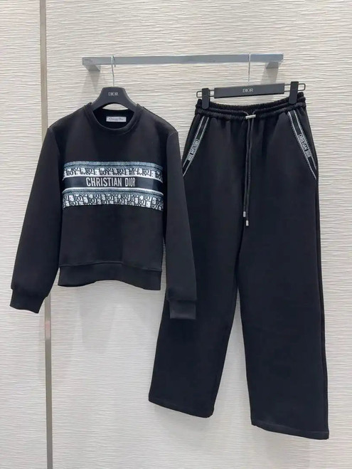 Dior Women Hoodie Jacket & Wide-Leg Pants D386708