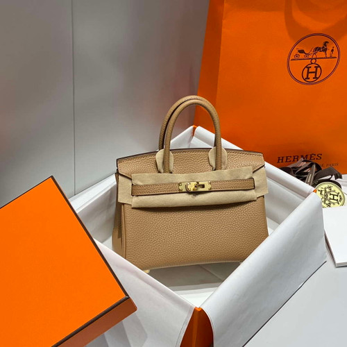 Hermes Mini Birkin Designer Tote Bag Togo Leather 20CM H28408