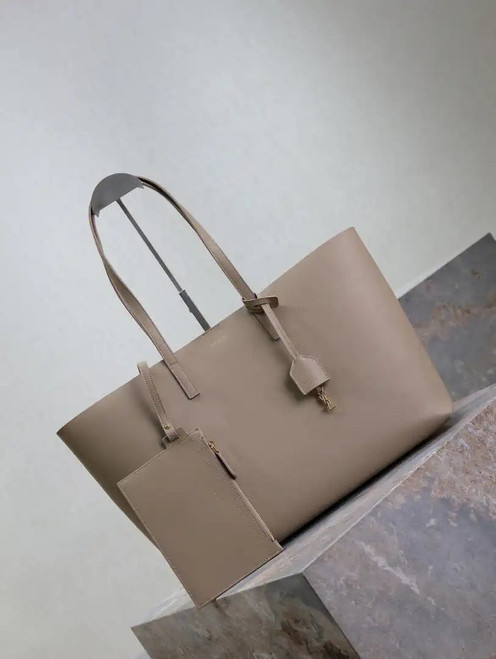 YSL 600281 Shopping Saint Laurent in leather Dark Beige