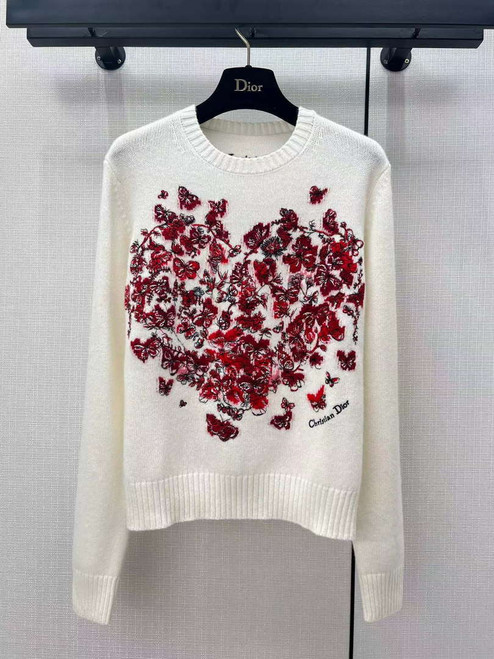 Dior Women's Floral embroidered long sleeves Sweater D38015