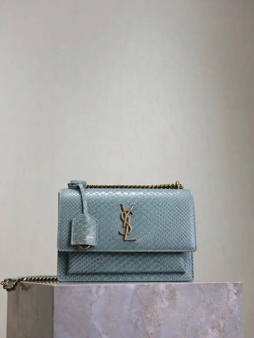YSL 442906 SUNSET MEDIUM IN Aqua python print