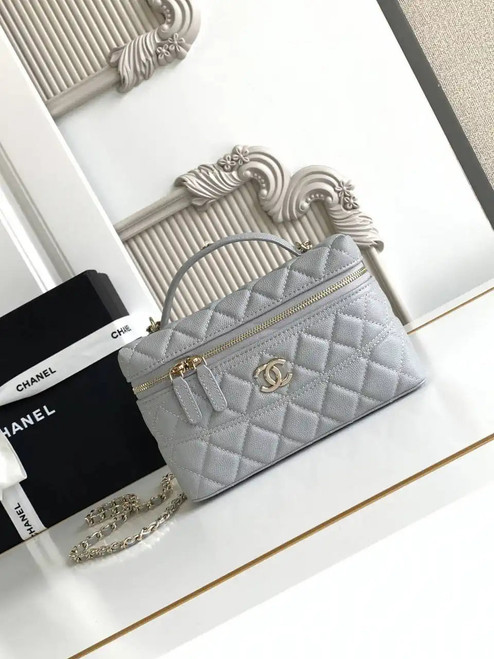 Chanel 25C Vanity with Chain Grained Calfskin AP4407 Gray