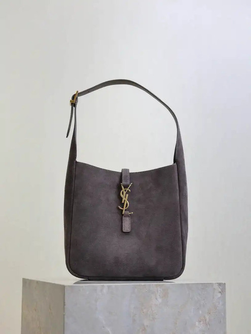 YSL 713938 LE 5 A 7 Supple Small In Suede Gray
