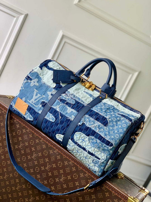 LV M26117 Louis Vuitton Keepall Bandoulière 50 Bag Blue