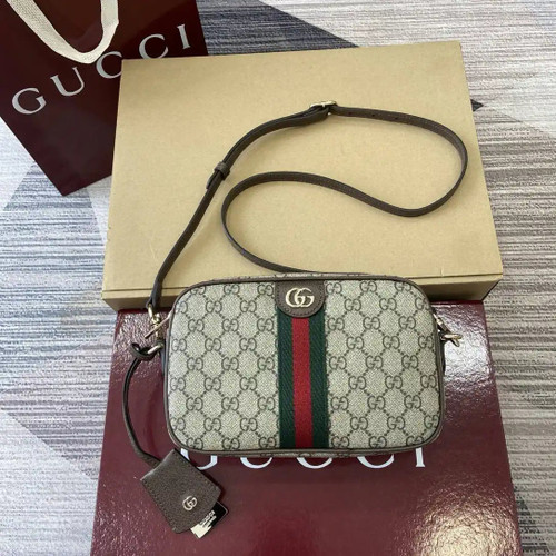 Gucci 841310 Ophidia small camera bag  Beige and dark brown