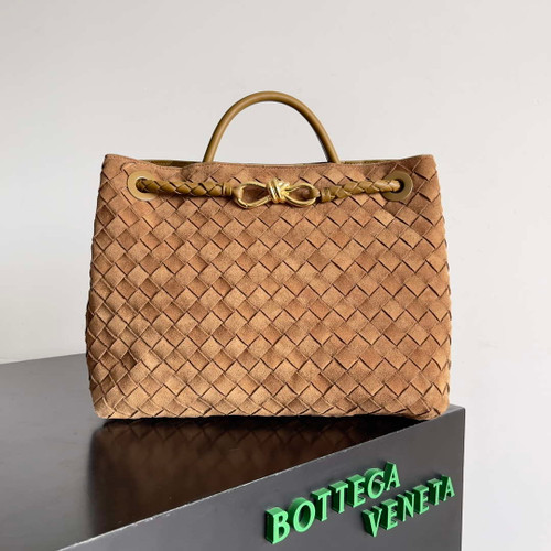 Bottega Veneta BV 743572 Medium Andiamo With Suede Brown