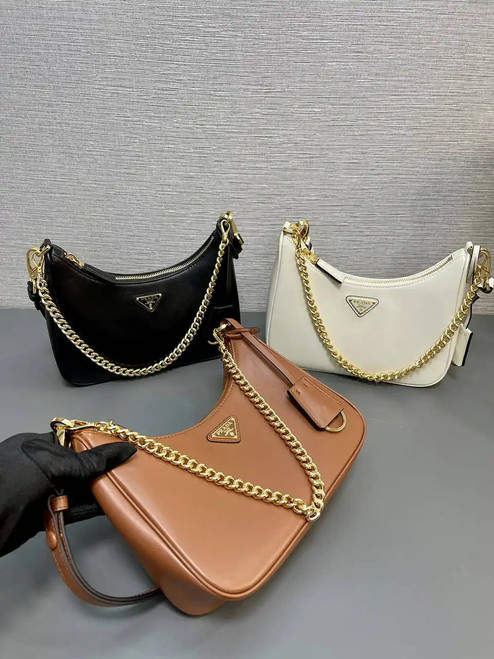 Prada Re-Edition leather mini-bag 1BC204 Black