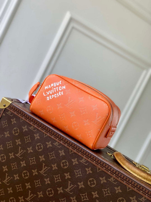 LV M27158 Louis Vuitton Mini Dopp Kit Bag Orange