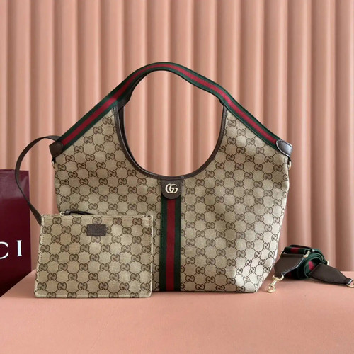 Gucci Giglio Large tote bag 853972 beige and brown GG canvas