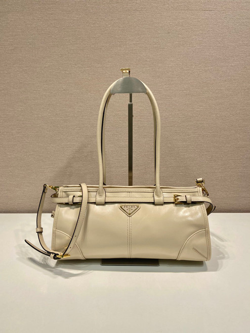Prada 1BA426 Medium leather handbag Travertine