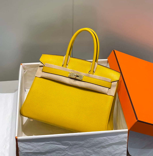 Hermes Birkin Tote Bag Togo Leather 28603 Amber Yellow