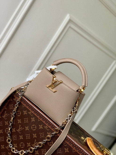 LV M12935 Louis Vuitton Capucines Mini Handbag Galet Gray
