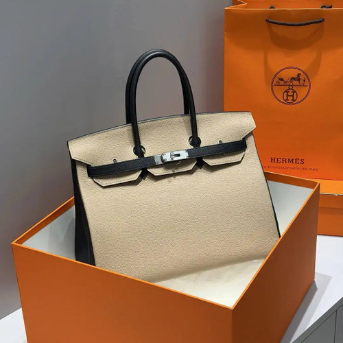 Hermes Birkin 35 Togo Leahter Bag Silver Hardware H92128