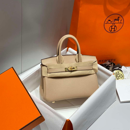 Hermes Mini Birkin Designer Tote Bag Togo Leather 20CM H28406