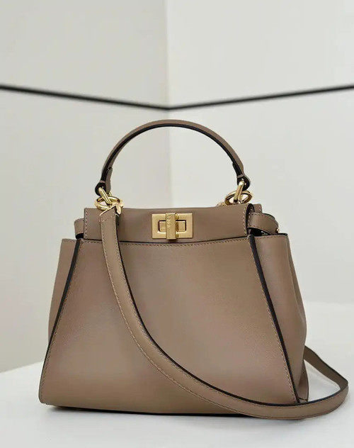 Fendi 8BN244 Peekaboo Mini brown leather bag 2125