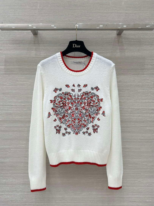 Dior Women's Floral embroidered long sleeves Sweater D38010