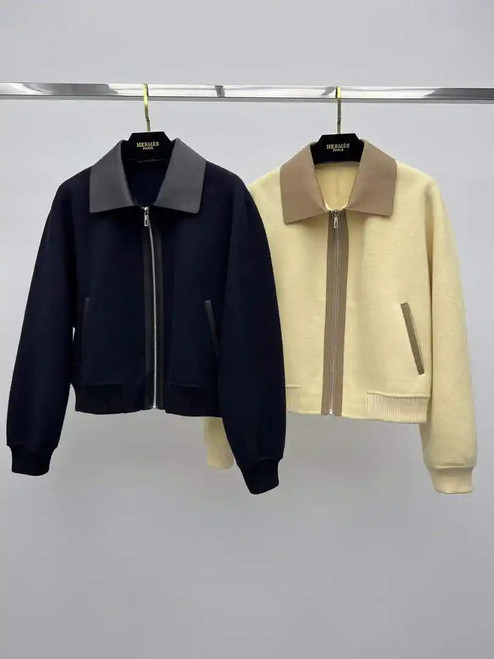 Hermes Women Leather and cashmere Jacket H33340