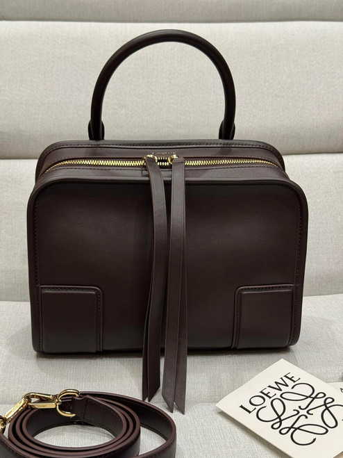 Loewe A039AS0X01 Small Amazona 180 bag in soft calfskin Dark Brown