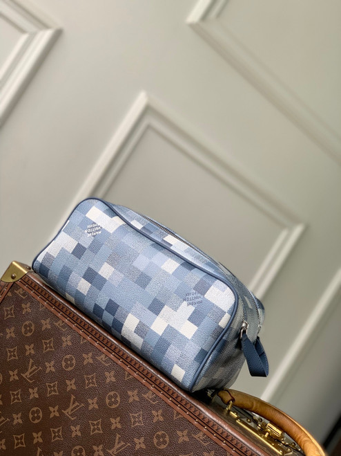 Louis Vuitton  LV M28847 Dopp Kit Bag Denim Blue