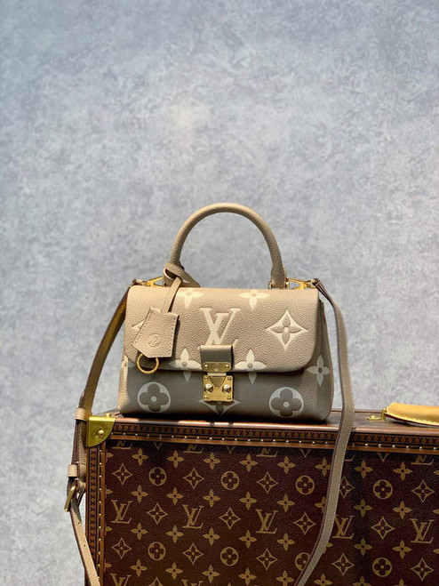 LV M46008 Louis Vuitton Madeleine BB Handbag Monogram Empreinte Leather