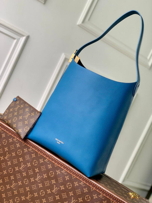 Louis Vuitton LV M24856 Low Key Hobo MM Bag Blue