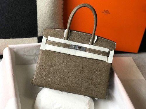 Hermes Birkin Designer Tote Bag Togo Leather 28333 Elephant Grey