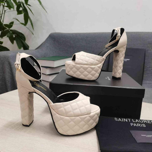 Yves Saint Laurent YSL Jodie Platform Sandals 676178 Beige