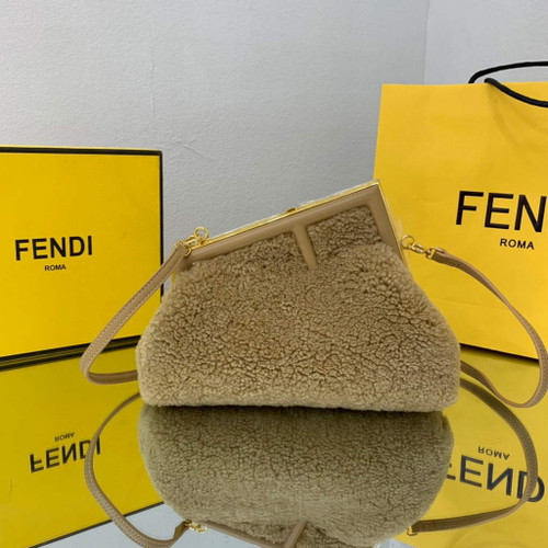 Fendi First Small Sheepskin Bag 8BP129 Tan