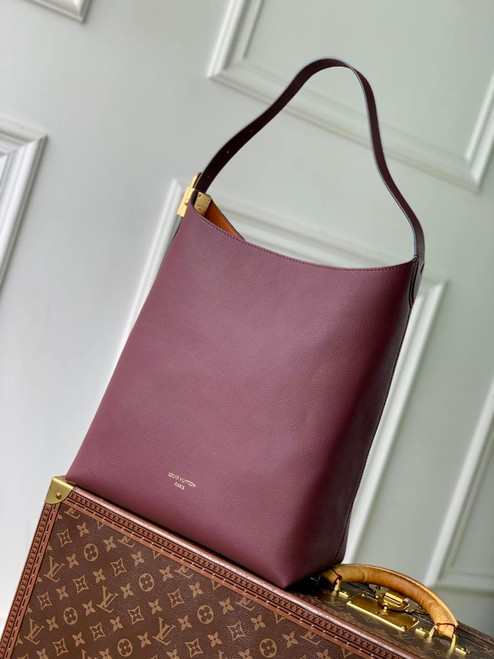 Louis Vuitton LV M24856 Low Key Hobo MM Bag Wine Red