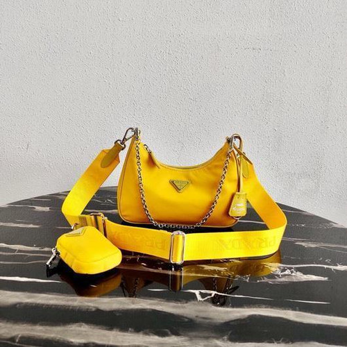 Prada 1BH204 Prada Re-Edition 2005 Nylon Bag Yellow - luxibagsmall