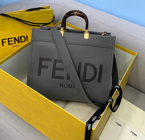 Fendi 8BH386 Sunshine Medium Bag 8266S Dark Grey leather shopper