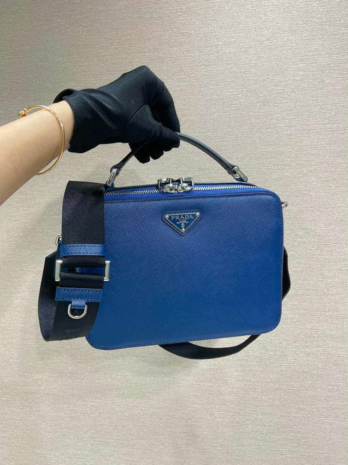 Prada 2VH069 Brique Saffiano leather bag Blue