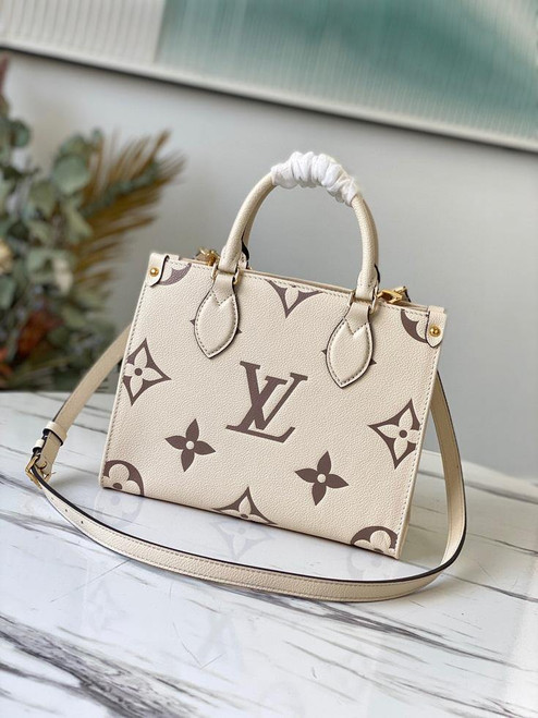 LV M45654  Louis Vuitton Onthego Pm Tote M45659 Bag Cream - luxibagsmall