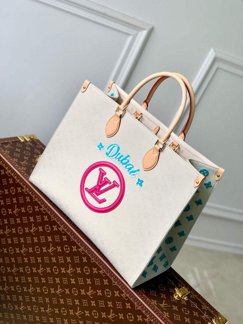 LV M46076 Louis Vuitton Onthego GM Tote Bag Yellow leather