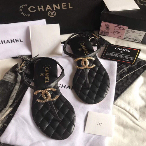 Chanel Women's Sandals Chanel Slippers Lambskin C90161