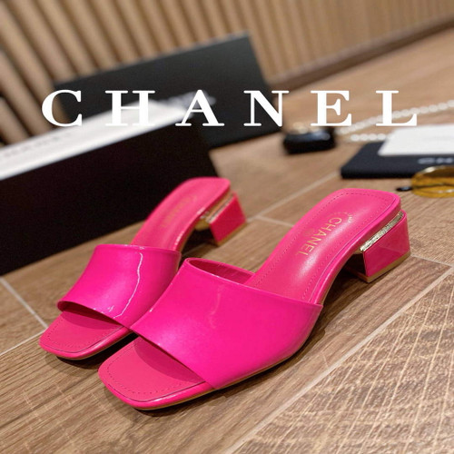 Chanel Women's Sandals Chanel Slippers Lambskin Heel 45mm C90177