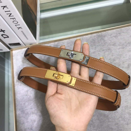 Hermes Women's Kelly Leather Belt 20MM 19019 Brown - luxibagsmall