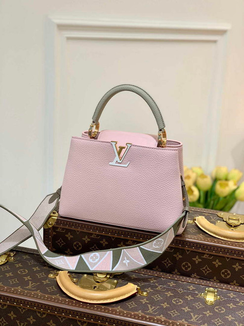 LV M59061 Louis Vuitton Capucines BB Handbag Rose Beige