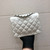 Chanel A35200 Mini Flap Bag 17cm Grained Calfskin Whiet Silver