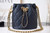 Chanel AS2859 Bucket Bag Shoulder Bag Shiny Grained Calfskin Navy Blue