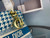 Dior Medium Lady D-Life Bag M0565 Butterfly Embroidery Blue and Beige