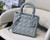 Dior M0565 Medium Lady Dior Cannage Calfskin Bag Grey