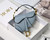 Dior M6008 Bag Saddle Super Mini Bag Cowhide Leather Light Blue