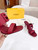 Fendi 8R8287 Baguette Slides Leather Red